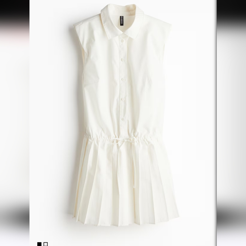 Shoulder Pad Dress With Pleated Skirt from H&M